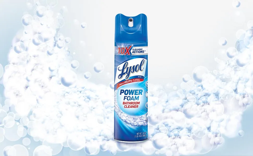 Lysol Bathroom Cleaner Spray, Island Breeze 24 oz (Pack of 12) - Lysol Bathroom Power Foam