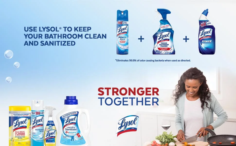Lysol Bathroom Cleaner Spray, Island Breeze 24 oz (Pack of 12) - Lysol Bathroom Power Foam