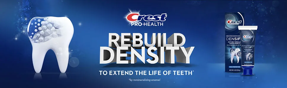 Crest Pro-Health Densify Toothpaste Daily Protection with Fluoride for Anticavity and Sensitive Teeth, 4.1oz (Pack of 3) 4.1 Ounce (Pack of 3) - Crest Densify Daily Protection