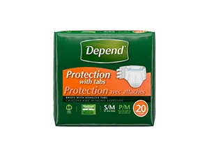 Depend Incontinence Protection with Tabs, Maximum Absorbency, L, 48 Count (3 Packs of 16 Count) (Packaging May Vary) - depend protection with tabs size s/m
