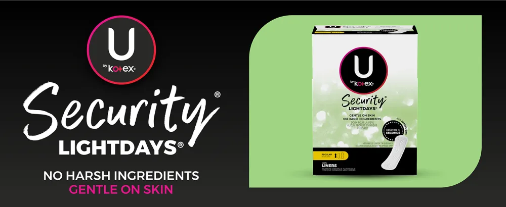 U by Kotex Lightdays Panty Liners, Regular, Unscented, 516 Count (4 Packs of 129) (Packaging May Vary) - UbK Security Lightdays Regular