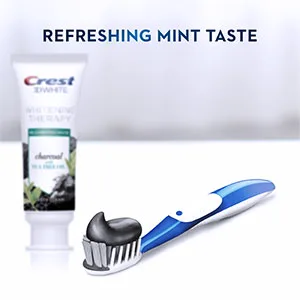 Crest Charcoal 3D White Toothpaste, Whitening Therapy, with Tea Tree Oil, Refreshing Mint Flavor, 4.1 oz, Pack of 3 Charcoal with Tea Tree Paste 3pk - 3DW Whitening Therapy with Tea Tree Oil gives long lasting cooling sensation
