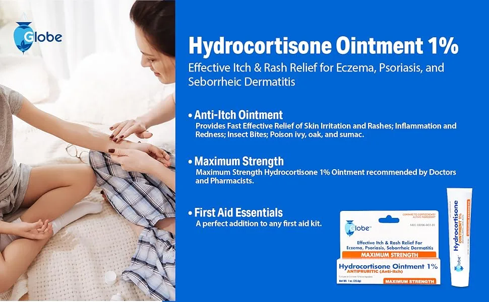 Hydrocortisone Maximum Strength Transparent Ointment 1%,1 oz | Anti-Itch Topical Ointment for Redness, Swelling, Itching, Rash, Dermatitis, Bug/Mosquito Bites, Eczema, Hemorrhoids & More | (3 PACK) - Hydrocortisone ointment