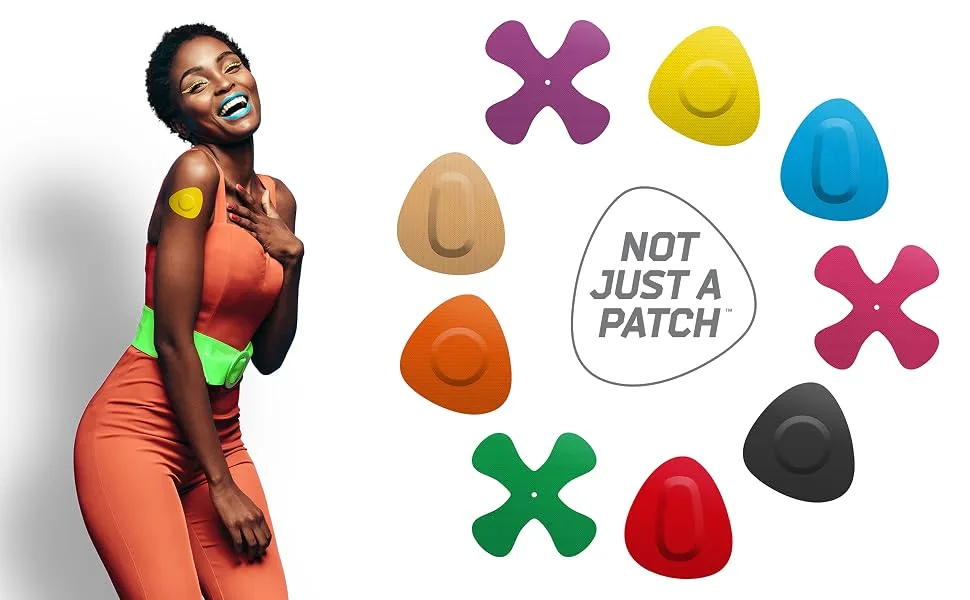 Not Just A Patch X-Patch CGM Sensor Patches (20 Pack) - Water Resistant & Durable for Active Lifestyle for 10-14 Days - Dexcom G6 Adhesive Patches, Omnipod & Freestyle Libre 2 Sensor Covers in Black - freestyle libre color patches