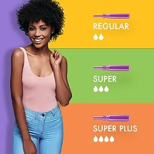 Tampax Radiant Plastic Tampons, Regular/Super Absorbency Duopack, 112 Count, Unscented, 28 Count, Pack of 4 (112 Count Total) OLD - Find your Flow Combo.