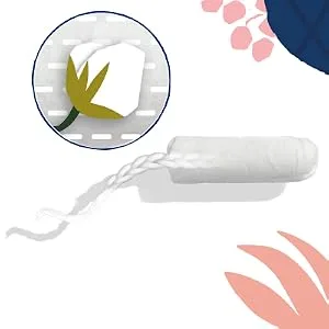 Tampax Pure Tampons Regular Absorbency, Unscented, 16 Count (Pack of 3, 48 Total Count) - Made from organic ingredients
