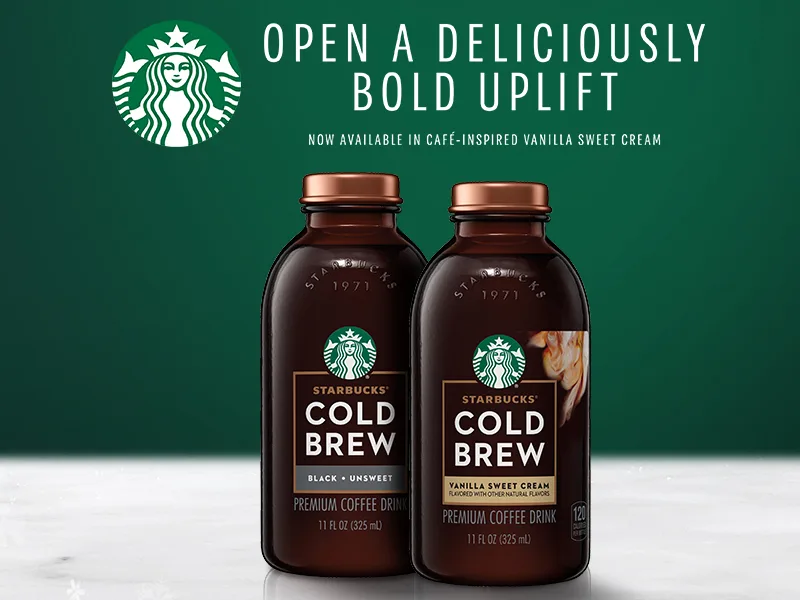 Starbucks Cold Brew Coffee, Black Unsweetened, 11 oz Glass Bottles, 6 Count Black Unsweetened 11 Fl Oz (Pack of 6) - starbucks cold brew
