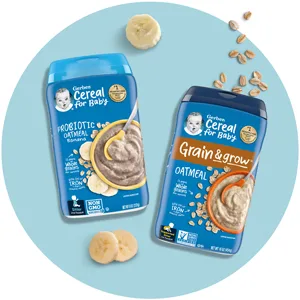Gerber Lil Bits Whole Wheat Apple Blueberry Baby Cereal, 8 Oz , Pack of 6 - Gerber Baby Cereal