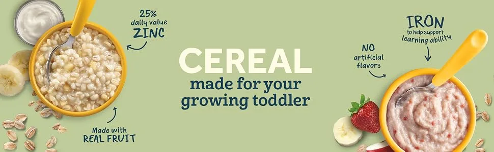 Gerber Baby Cereal Hearty Bits Multigrain, Grain & Grow, Banana Apple Strawberry, 8 Ounce (Pack of 6) - Cereal made for your growing toddler