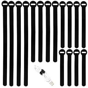 HAVE ME TD Reusable Cable Ties - 4+6+8+10inch - Black - 150PCS - Black Reusable Fastening Cable Ties