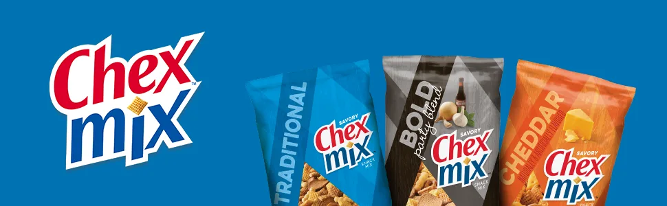 Chex Mix Snack Mix, Cheddar, Savory Snack Bag, Family Size, 15 oz (Pack of 8) - product information 1