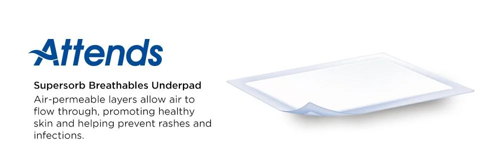 Attends Supersorb Advanced, Premium Underpads with Dry-Lock Technology, Adult Incontinence Care, 30"x36", 5 Count (Pack of 12) - product information 1