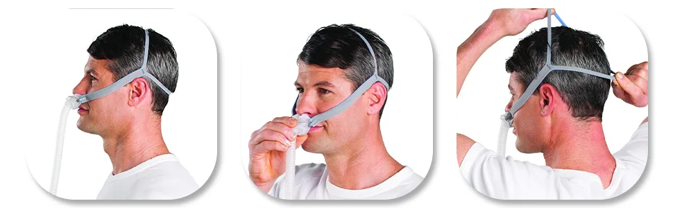 Replacement Headgear Compatible with ResMed Airfit P10 Nasal Pillow Mask Straps Included 3 Super Elastic Straps and 6 Adjustment Clips(3 Pack) Blue - Replacement Headgear Compatible with ResMed Airfit P10
