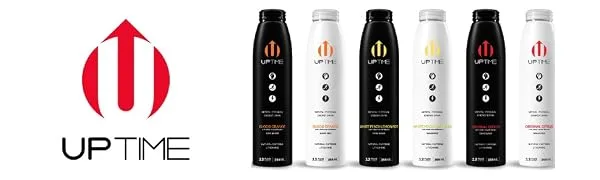 UPTIME  Mango Pineapple - Zero Sugar (12 Pack), Premium Energy Drink, 12oz Bottles, Natural Caffeine, Sparkling, Natural Flavors, 5 Calories - uptime banner