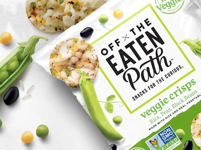 Off The Eaten Path Veggie Crisps, Rice/Peas/Black Beans, 1.25 Ounce (Pack of 16) Mosaic Veggie Crisps - off the eaten path veggie crisps
