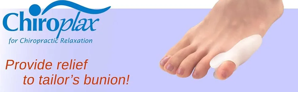 Chiroplax Tailor's Bunion Corrector Pad Bunionette Straightener Separator Cushion Pinky Toe Protector Shield Pain Relief Spacer Splint Cover Guard (6 Pack) - Chiroplax tailor