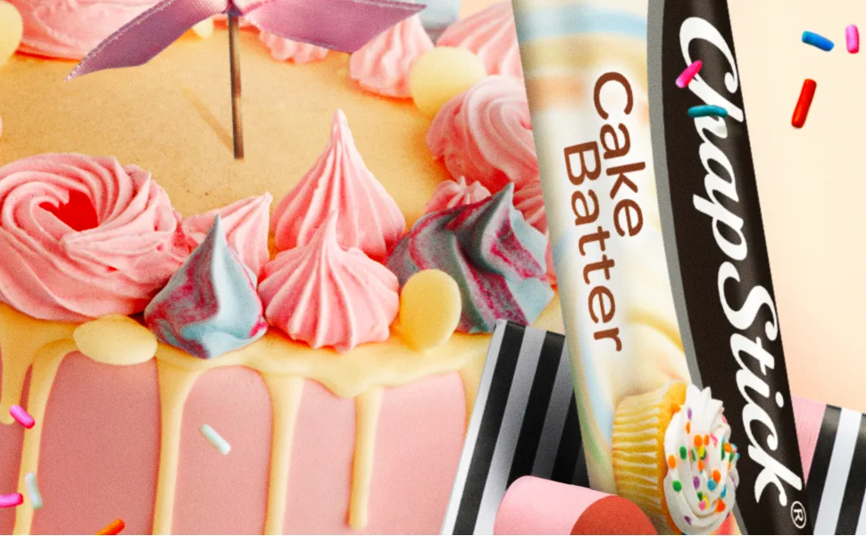 ChapStick Cake Batter Limited Edition Flavored Lip Balm Tubes, Lip Moisturizer for Lip Care - 0.15 Oz (Pack of 3) - ChapStick Cake Batter flavor lip balm