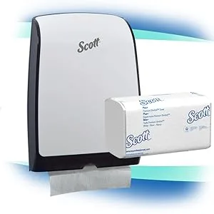Scott Control Hand Towels Slimfold (04442) with Fast-Drying Absorbency Pockets, White, 90 Towels / Clip, 24 Packs / Case, 90 Count (Pack of 24) - Scott Control Slimfold Paper Towel System
