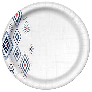 Dixie Paper Plates, 10 1/16 inch, Dinner Size Printed Disposable Plate, 44 Count (Pack of 5) , Packaging and Design May Vary - product information 2