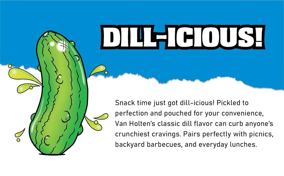 Van Holten's Pickles - Jumbo Dill Pickle-In-A-Pouch - 12 Pack - dill header