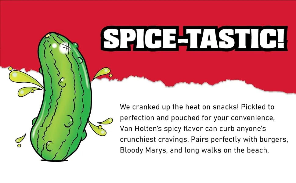 Van Holten's Pickles - Jumbo Hot Pickle-In-A-Pouch - 12 Pack - Jumbo Hot Header
