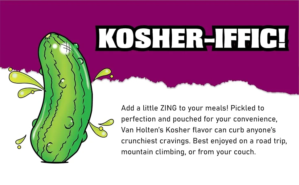 Van Holten's Pickles - Jumbo Kosher Garlic Pickle-In-A-Pouch - 12 Pack Kosher 1 Count (Pack of 12) - kosher header