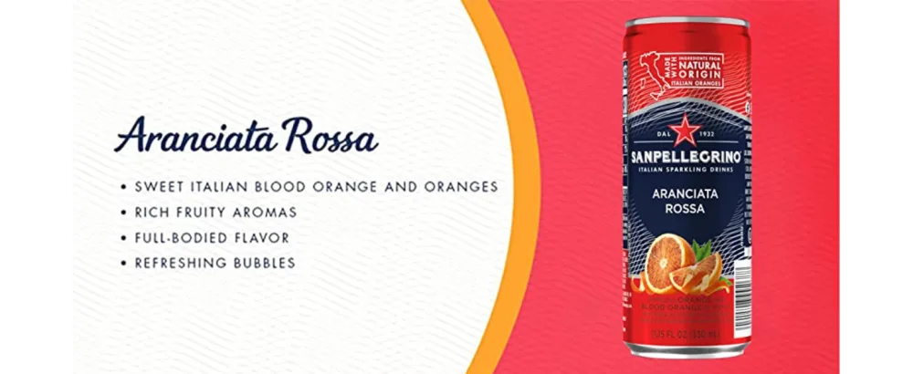 Sanpellegrino Blood Orange Sparkling Fruit Beverage Cans, 11.15 Fl Oz (pack of 6) - Aranciata Rossa