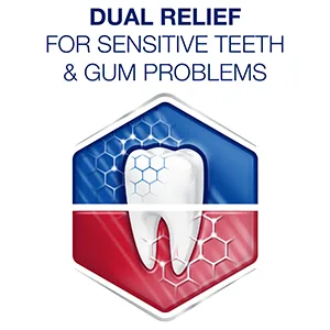 Sensodyne Sensitivity and Gum Whitening Toothpaste Strengthens Protects and Whitens Sensitive Teeth 75 mL (Packaging May Vary) Regular - dual relief