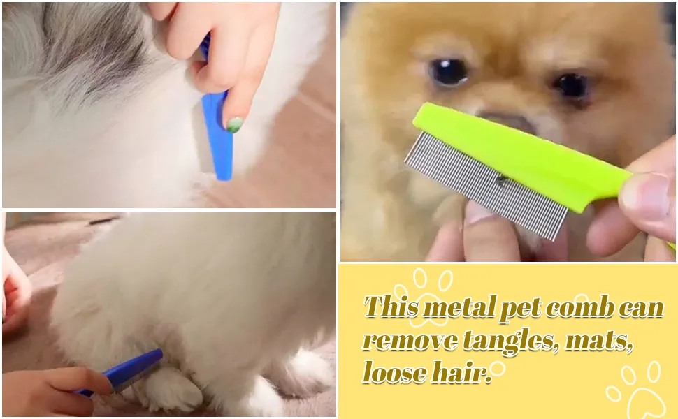 Multifunctional Pet Comb Magic Fine Comb Grooming Brush for Pets Stainless Steel Massage Comb Kit for Small Dogs and Cats (Blue) - Multifunctional Pet Comb