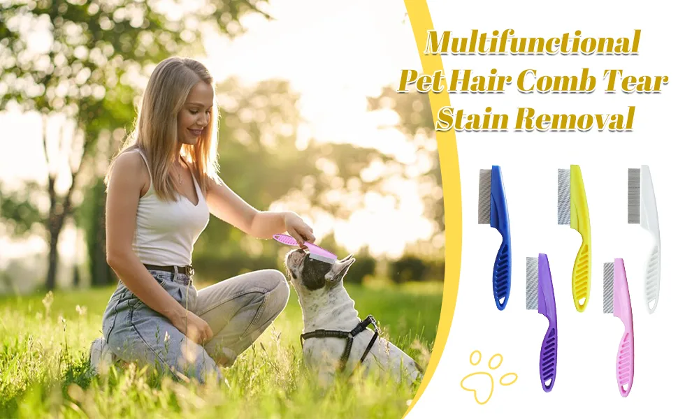 Multifunctional Pet Comb Magic Fine Comb Grooming Brush for Pets Stainless Steel Massage Comb Kit for Small Dogs and Cats (Blue) - Multifunctional Pet Comb