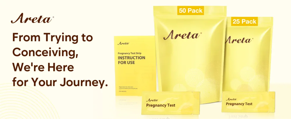Areta HCG Pregnancy Test Strips: 25 Bulk Pregnancy Strips - Highly Accurate Kit for Rapid Results 25 count (Pack of 1) - pregnancy tests