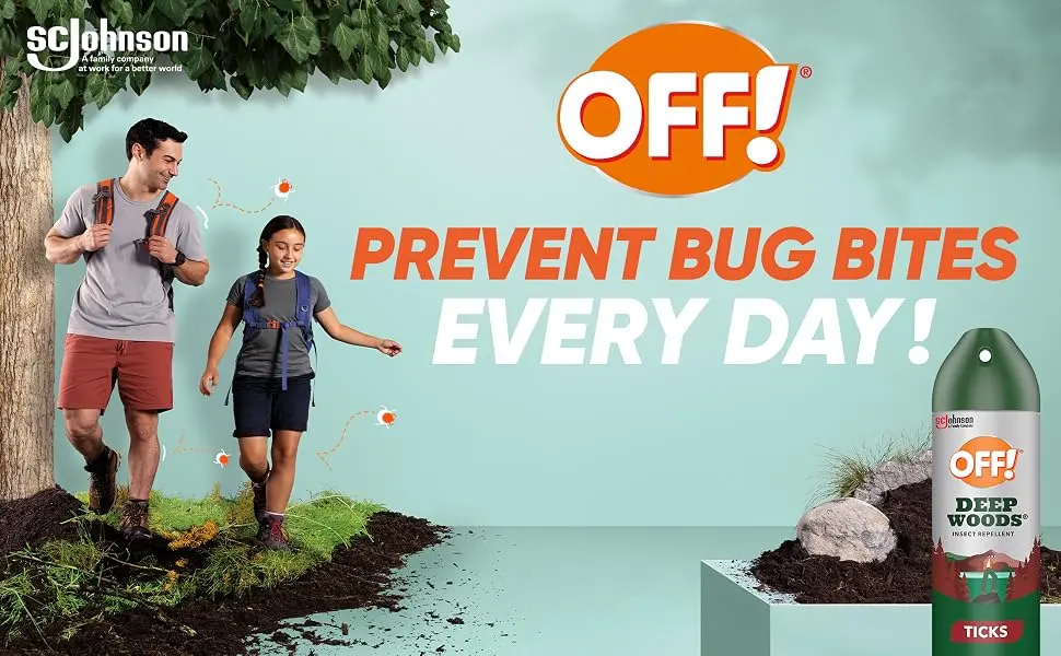 OFF! Deep Woods Tick and Mosquito Repellent Bug Spray for Camping Bug Repellent Safe for Clothing 170 g (Packaging May Vary) - off deep woods ticks
