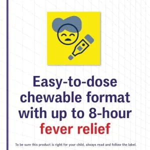 Junior Strength Advil (20 Count Blue Raspberry Flavour) Ibuprofen Chewable Tablets Fever Relief Blue Raspberry 20 Count (Pack of 1) - Junior Strength Chewables