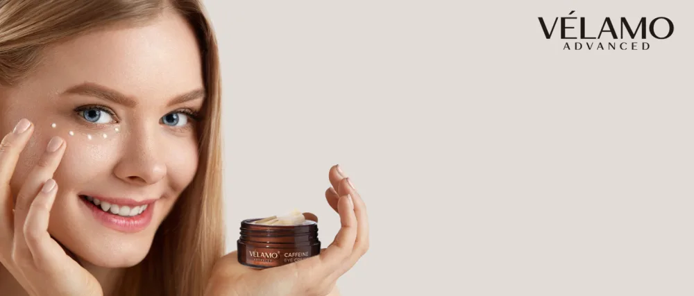 VELAMO ADVANCED Caffeine Eye Cream: for Dark Circles Puffiness Under Eye Bags Wrinkles 15g Caffeine Eye Cream 15g - VELAMO ADVANCED Caffeine Eye Cream for Dark Circles and Puffiness