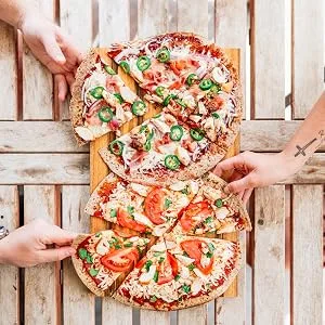 Angelic Bakehouse Flatzza Pack - 14 Ounce, Pack of 3 - Sprouted 7-Grain Flatbread Pizza Crust - Vegan, Kosher and Non-GMO (6 Crusts) Flatzza 14 Ounce (Pack of 3) - angelic bakehouse flatzza pizza bread crust