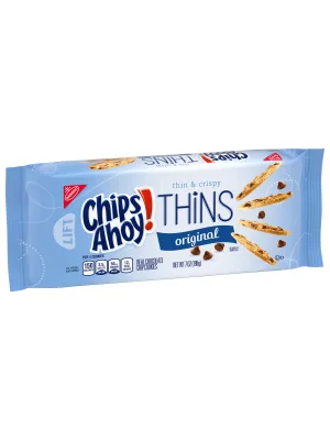 CHIPS AHOY! Thins Original Chocolate Chip Cookies, 1 Resealable Pack (7 oz.) - image