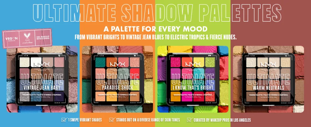 NYX PROFESSIONAL MAKEUP Ultimate Shadow Palette 16-shade Eyeshadow Palette Vegan Formula - Warm Neutrals NEW & IMPROVED Warm Neutrals - eyeshadow, nyx, palette