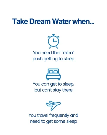 Dream Water Immunity Support Sleep Aid Drink Supplement - Sleepy Citrus - 12 Pack 2.5 oz Each - Dreamwater