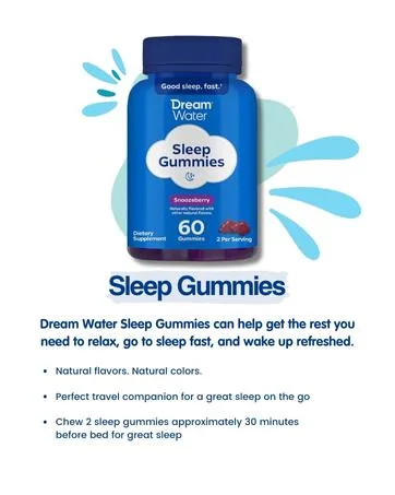 Dream Water Immunity Support Sleep Aid Drink Supplement - Sleepy Citrus - 12 Pack 2.5 oz Each - Dreamwater
