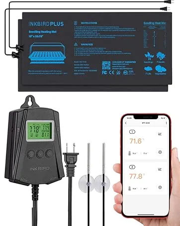 Inkbird Temperature Controller ITC-306T Digital Thermostat Smart Day Night Cycle Dual Heating Outlet Itc-306t Ntc Probe - Lovely Grow Combo