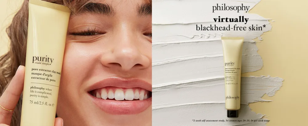 PHILOSOPHY purity made simple pore extractor - draws out impurities and shrink the look of pores for soft refreshed skin - PHILOSOPHY purity made simple pore extractor
