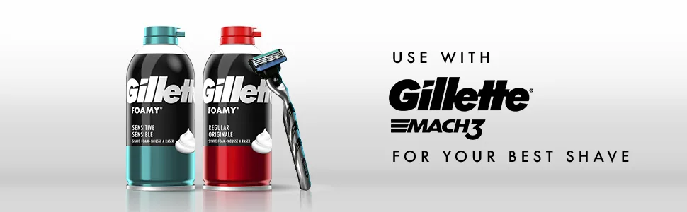 Gillette Foamy Regular Shaving Cream, Pack of 12, 11 oz each - regimen