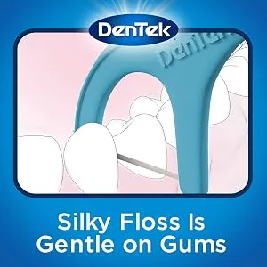 DenTek Comfort Clean Sensitive Gums Floss Picks, Soft & Silky Ribbon, 150 Count, 3 Pack Sensitive Gums 150 Count (Pack of 3) - Sensitive Gums