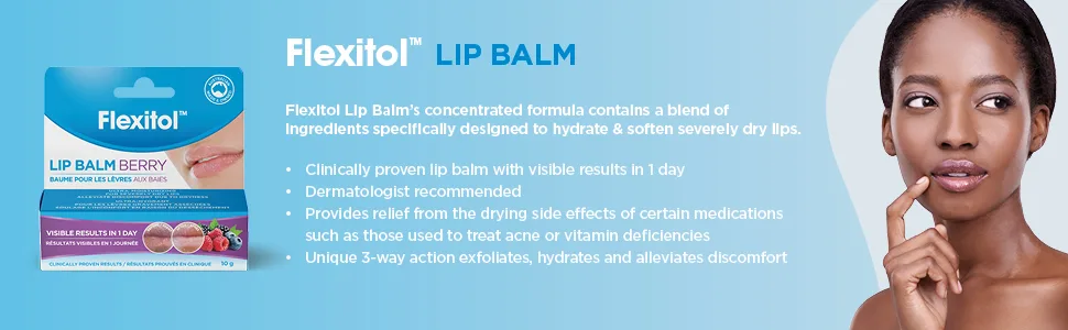 Flexitol Lip Balm - Berry - Best Balm for Dry and Chapped Lips - flexitol