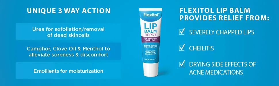 Flexitol Lip Balm - Berry - Best Balm for Dry and Chapped Lips - flexitol