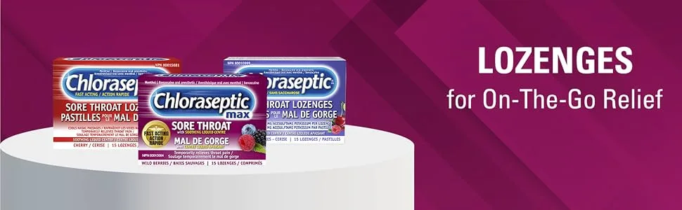 Chloraseptic Maximum Strength Sore Throat Lozenges with soothing liquid centre - Wild Berries 15 lozenges - image