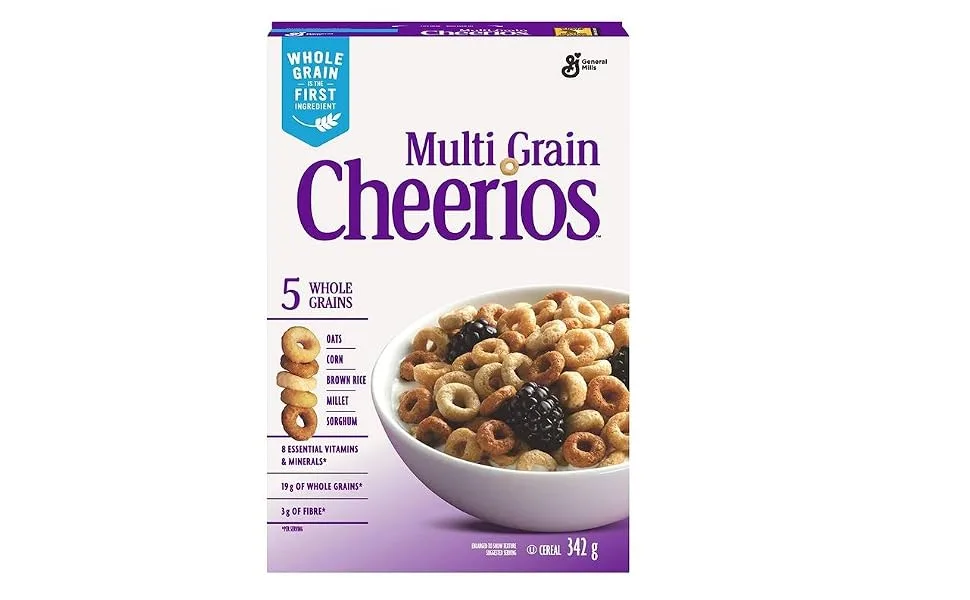 CHEERIOS Multi Grain Cereal Box Whole Grain is the First Ingredient 342 Grams Package of Cereal - product information 1