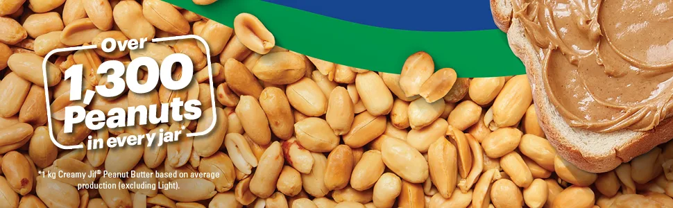 Jif Squeeze Creamy Peanut Butter Smooth & Creamy Texture Portable Squeeze Pack 375g Pouch Squeeze 375 g (Pack of 1) - 1300 Peanuts