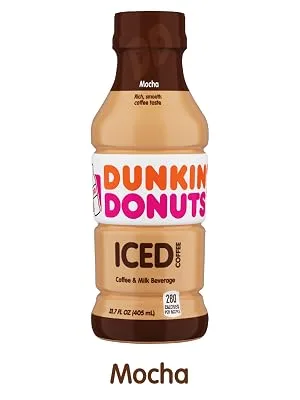 Dunkin Donuts Iced Coffee, Mocha, 13.7 Fluid Ounce (Pack of 12) - mocha