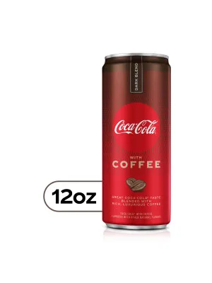 Coca-Cola with Coffee - Coffee Vanilla | 12 fl oz. Slim Cans, 69 mg of caffeine | Pack of 12 - dark blend coffee coke Coca-Cola soda vanilla sparkling water juice caramel caffeine drink variety